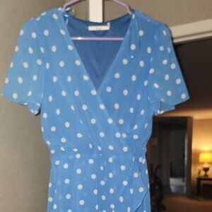 Blue polka dot dress